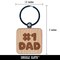 #1 Dad Number One Father's Day Engraved Wood Square Keychain Tag Charm